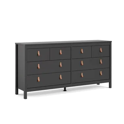 Komoda MADRID 4+4 8 szuflad - czarny mat