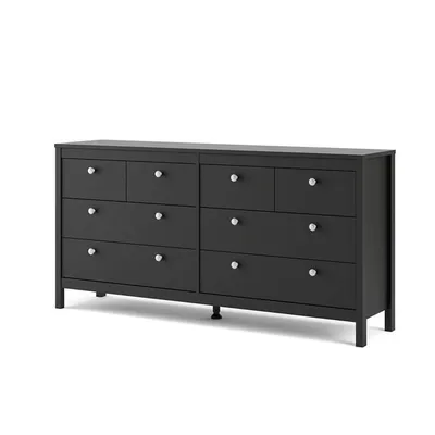 Komoda MADRID 4+4 8 szuflad - czarny mat