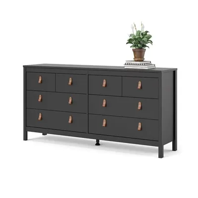 Komoda MADRID 4+4 8 szuflad - czarny mat