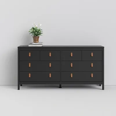 Komoda MADRID 4+4 8 szuflad - czarny mat