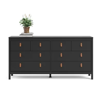 Komoda MADRID 4+4 8 szuflad - czarny mat