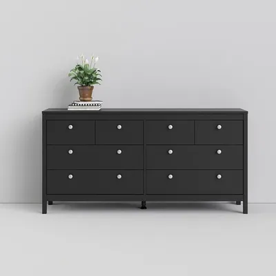 Komoda MADRID 4+4 8 szuflad - czarny mat