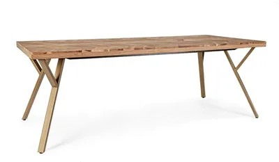Stół z drewnianym blatem RAIDA 220x100