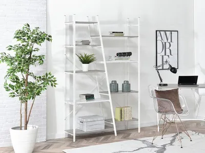 DUŻY DESIGNERSKI REGAŁ DO PRACOWNI GEFION BIAŁY+BETON