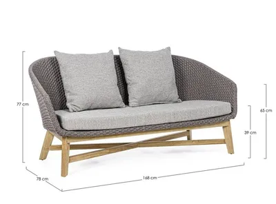Sofa do ogrodu COACHELLA - szary