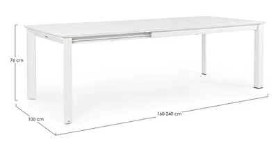 Stół rozkładany KONNOR WHITE 160-240x100