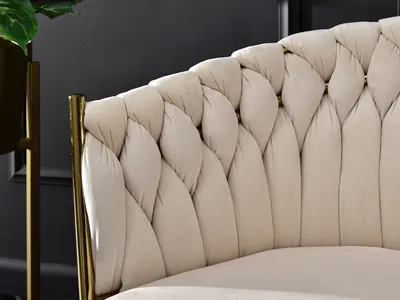 Krzesło welurowe glamour ROSA - beżowy Magic Velvet 2250/złoty
