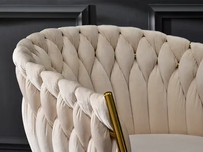 Krzesło welurowe glamour ROSA - beżowy Magic Velvet 2250/złoty