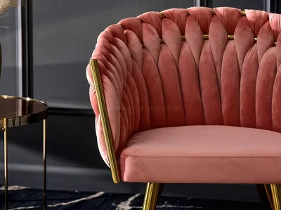 Krzesło welurowe glamour ROSA - różowy Magic Velvet 2257/złoty