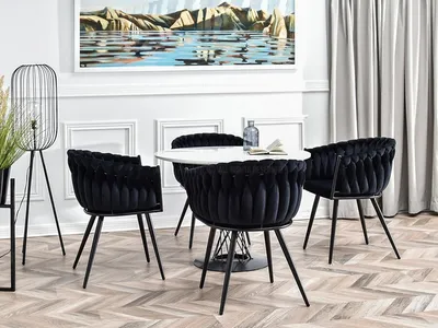 Krzesło welurowe glamour ROSA - czarny Riviera 100