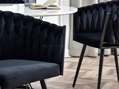 Krzesło welurowe glamour ROSA - czarny Riviera 100