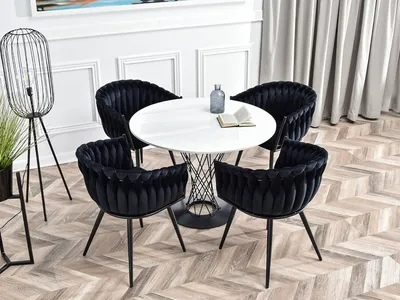 Krzesło welurowe glamour ROSA - czarny Riviera 100