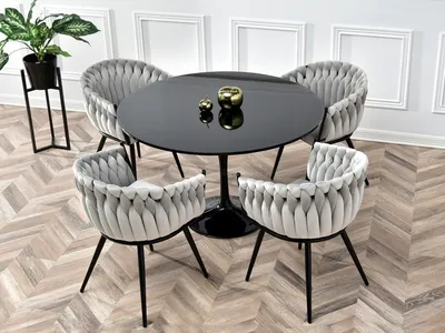 Krzesło welurowe glamour ROSA - szary Magic Velvet 2218/czarny
