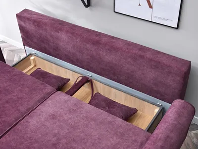 Sofa rozkładana z pojemnikiem BLINK - fioletowy