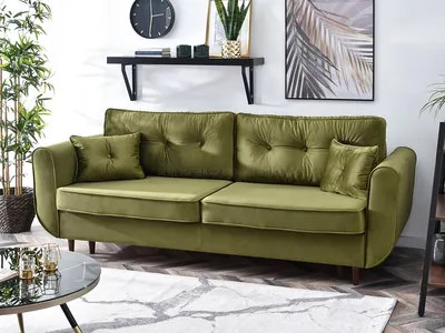 Sofa rozkładana z pojemnikiem BLINK - oliwkowy