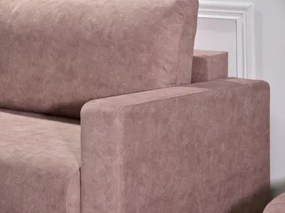 Sofa rozkładana SKANDYNAWIA - pudrowy róż/dąb