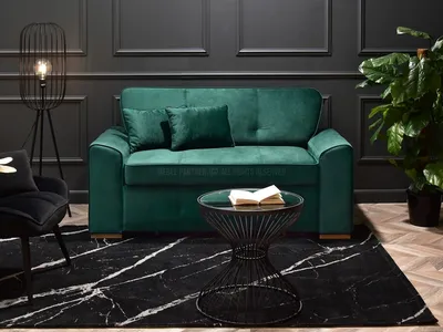 Sofa 2-osobowa rozkładana LINO - szmaragdowy