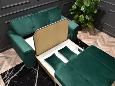 Sofa 2-osobowa rozkładana LINO - szmaragdowy