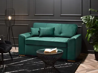 Sofa 2-osobowa rozkładana LINO - szmaragdowy