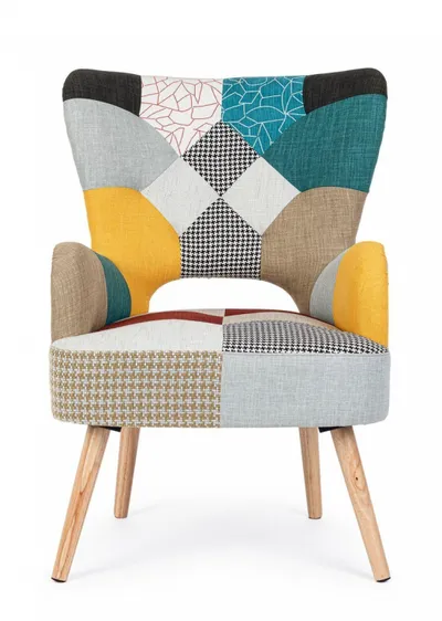 Fotel GALATEA QUEEN - patchwork