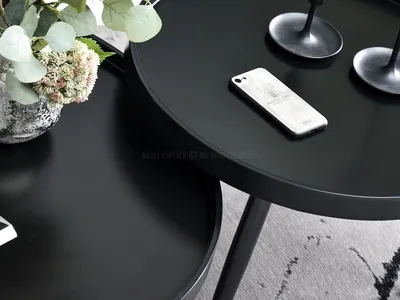 Zestaw dwóch stolików kawowych LAVIN S+XL - czarny