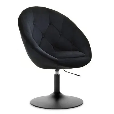 Fotel obrotowy welurowy LOUNGE 3 - czarny/czarny