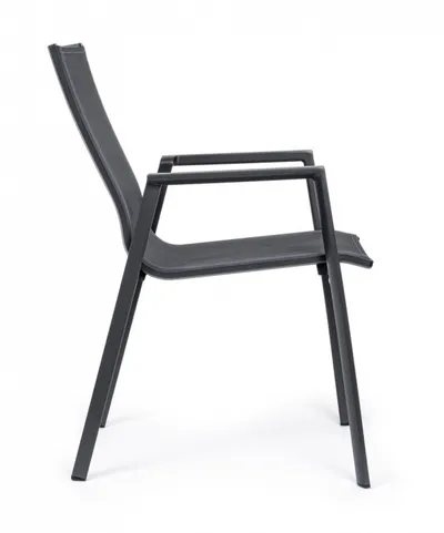 Krzesło ogrodowe z podłokietnikami KRION CHARCOAL - antracyt