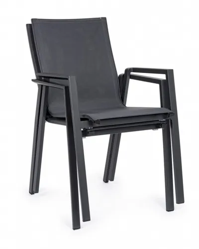 Krzesło ogrodowe z podłokietnikami KRION CHARCOAL - antracyt