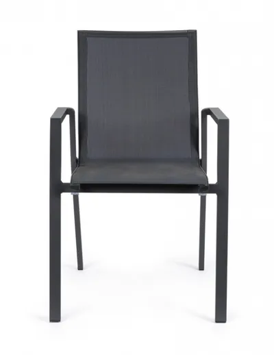 Krzesło ogrodowe z podłokietnikami KRION CHARCOAL - antracyt