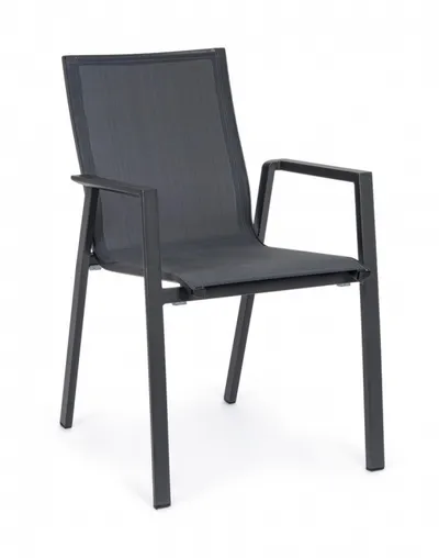 Krzesło ogrodowe z podłokietnikami KRION CHARCOAL - antracyt