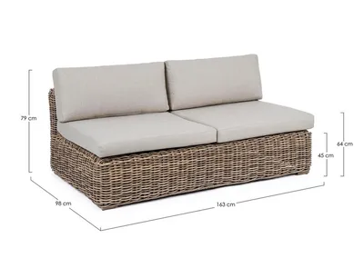 Sofa do ogrodu CORALINE - brązowy