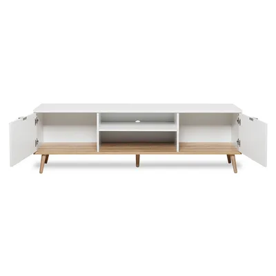 Szafka RTV GÖTEBORG 2D 160 cm - biały mat/dąb sonoma