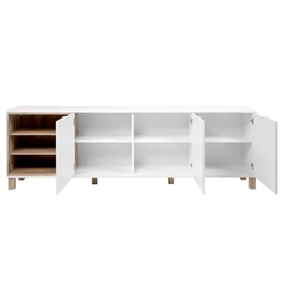 Komoda 3-drzwiowa MENORCA 200 cm - biały/dąb