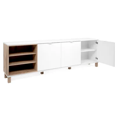 Komoda 3-drzwiowa MENORCA 200 cm - biały/dąb