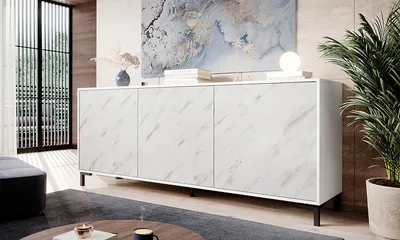 Komoda 3-drzwiowa LATINA 200 cm - biały mat