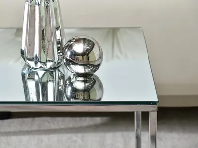 Stolik szklany BALI S - chrom/chrom