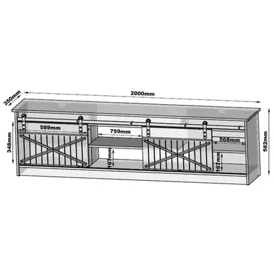 Szafka RTV 2-drzwiowa WINDSOR 200 cm - biały mat/biały połysk