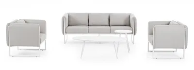 Sofa ogrodowa PIXEL - piaskowy/biały