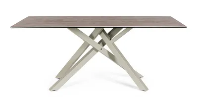 Stół z ceramicznym blatem SEAN TAUPE 180x90 - brązowy