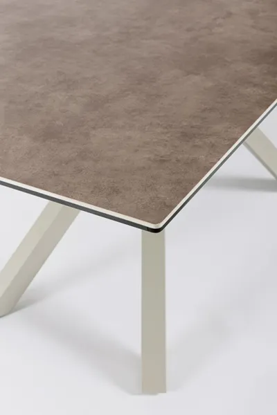 Stół z ceramicznym blatem SEAN TAUPE 180x90 - brązowy