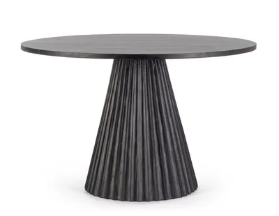 Stół okrągły drewniany ORISSA BLACK 120 cm - czarny