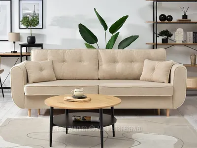 Sofa rozkładana z pojemnikiem BLINK - beżowy