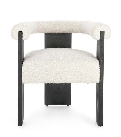 Krzesło AGAPE BLACK NATURAL - beżowy/czarny