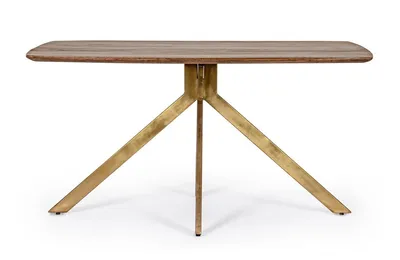 Stół SHERMAN 150x90 - mango/mosiądz