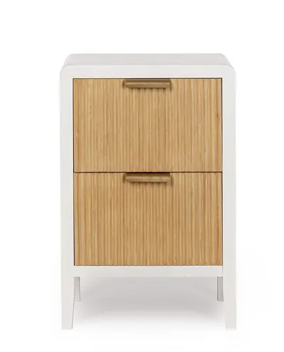 Szafka nocna CHARLEY 2DR - naturalny/biały