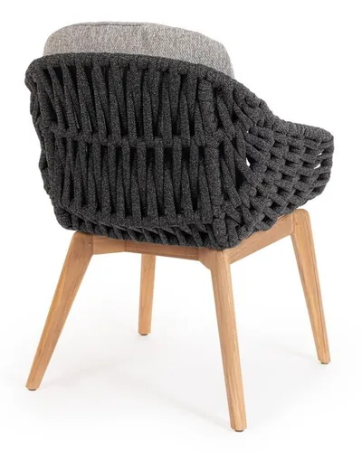 Krzesło ogrodowe TAMIRES CHARCOAL - szary/naturalny