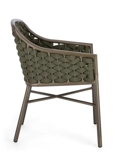 Krzesło ogrodowe EVERLY OLIVE - zielony/czarny