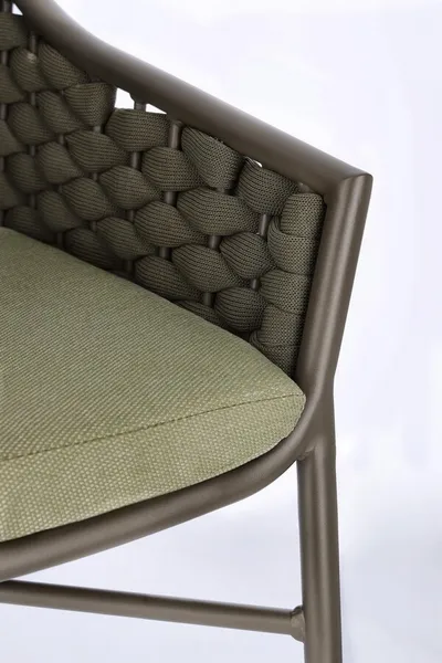 Krzesło ogrodowe EVERLY OLIVE - zielony/czarny