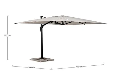 Parasol ogrodowy ARIES NATURAL 3x4