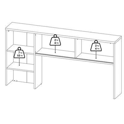 Biurko z nadstawką FUNCTION PLUS - jackson hickory